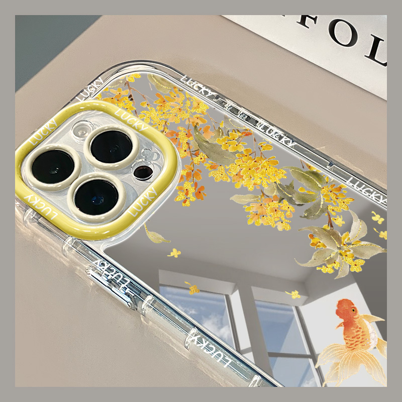 镜子镜面小清新花朵碎花手机壳