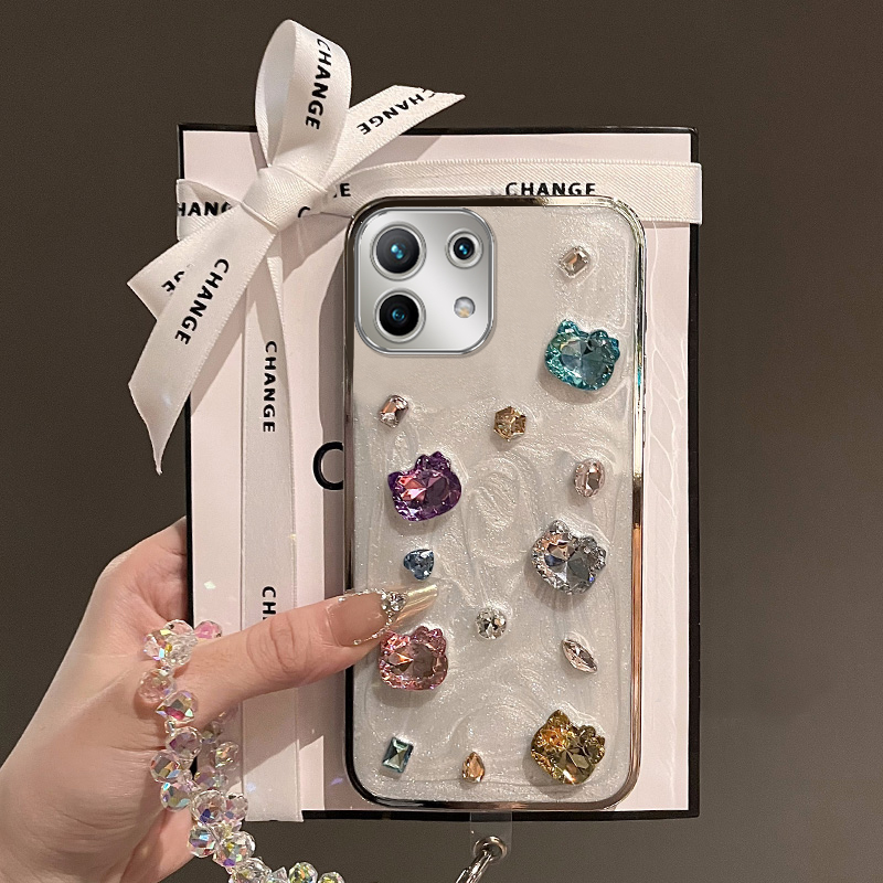 水钻kt猫适用小米15pro手机壳14ultra滴胶13x电镀12spor日韩11青春版高级感10s挂链9小众mi硅胶米手提立体女p