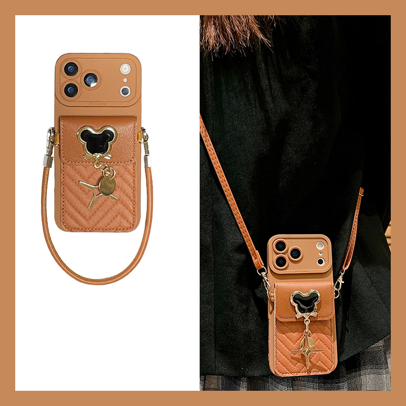 米奇皮质零钱包适用三星s25ultra手机壳s24+液态s23斜挎s22可背带s21动漫s20fe卡包a72十a71/a5/a51/galaxy软