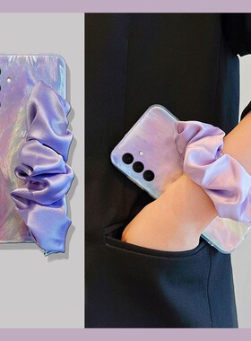 韩系晕染彩色皱纹丝巾适用三星s26ultra手机壳s26+羽纱s26plus腕带s26plus手提s26edge新款s26fe全包galaxy软