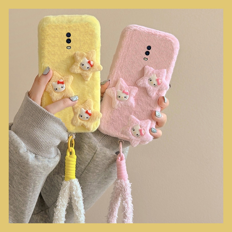 呆萌星星kt猫适用oppor17pro手机壳r15x梦境版r11splus立体r9s尼龙绳r7plus秋冬季r17毛绒oppo毛茸茸0pp0卡通
