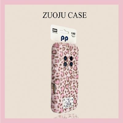 ins风豹纹kt猫适用华为荣耀magic8手机壳mgaic7贴纸play8tpro可爱7t秋冬季6t毛绒5t绒布majic6至尊版5软honor