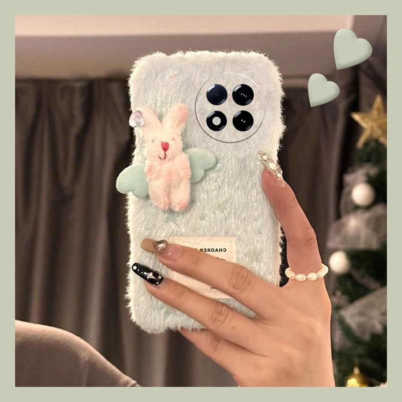 可爱天使小熊适用小米红米k80手机壳k70pro蓝色k60e至尊版k50立体turbo3小众k40s女k30s毛毛k30i硅胶12x日韩p