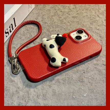 可爱波点腊肠狗适用vivoy500pro手机壳y300i卡通y200gt红色y100新年y78+仿皮y77e皮纹y76s软y73s十y70s/y51s