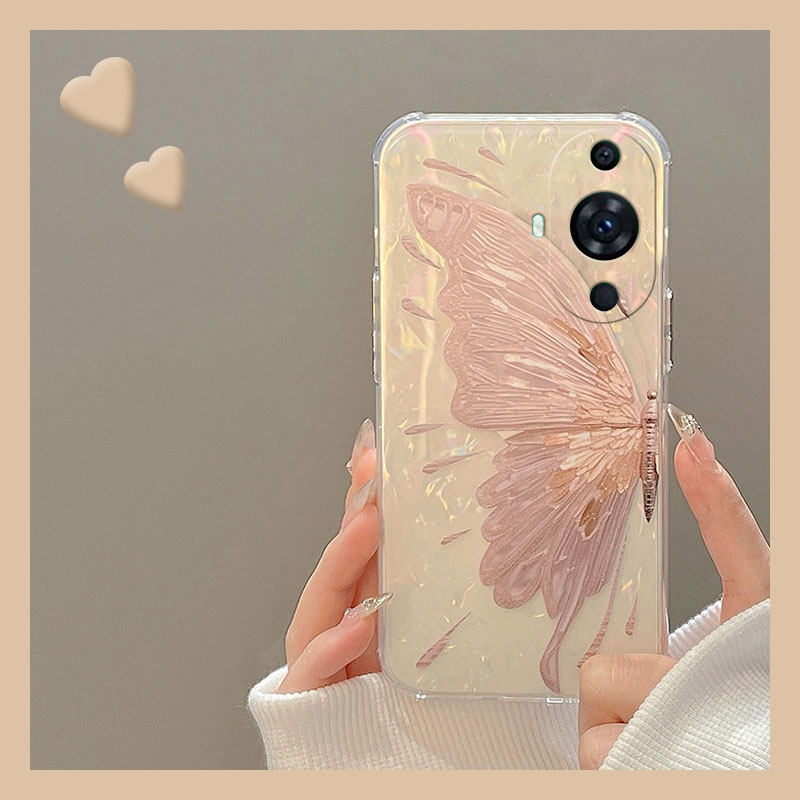 高级感小清新贝壳纹蝴蝶网红手机壳