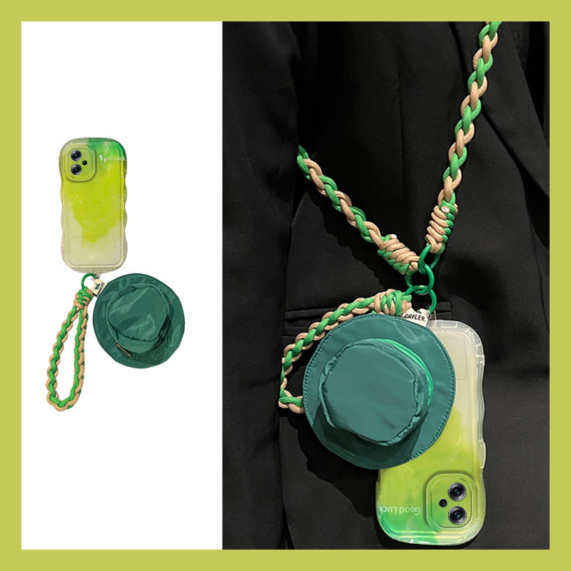 绿色晕染支架适用小米红米note13pro手机壳12零钱包11tpro+十10斜挎9可背5g硅胶redmi斜跨5g日韩n0te小清新女