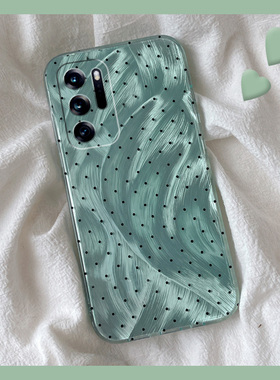 羽纱绿色波点适用oppofindn3flip手机壳findn2flip高级感n3简约n2新款findn折叠屏硬壳oppo小众0pp0个性创意