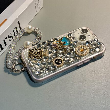 满屏宝石香水瓶适用oppofindx9手机壳findx9pro珍珠x8s+水钻x8ultra韩系k12x日韩k11立体k10挂链k9x十0pp0软p