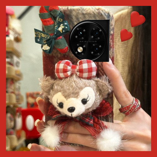 可爱雪莉玫适用oppo一加12手机壳ace3立体2pro复古2v卡通11秋冬季9rt毛绒8t硅胶7tpro毛毛6t毛茸茸1+oneplus