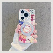 草莓熊维尼熊适用oppoa72手机壳a55立体a53磁吸a96可旋转a72支架a58动漫a32卡通a5pro可爱a3活力版a2m/oppo软