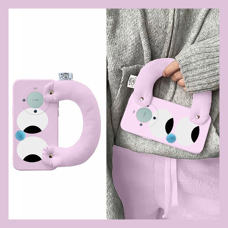 趣味表情眼睛适用华为mate60pro手机壳50e紫色mata40搞怪rs保时捷设计mete30e充棉meta20x腕带10pro硅胶+十女