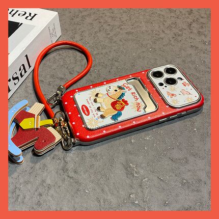 2026波点福袋小马适用小米红米note13pro手机壳noto12turbo手提绳k80挂件k70卡包k60por新年redmi仿皮皮纹软p