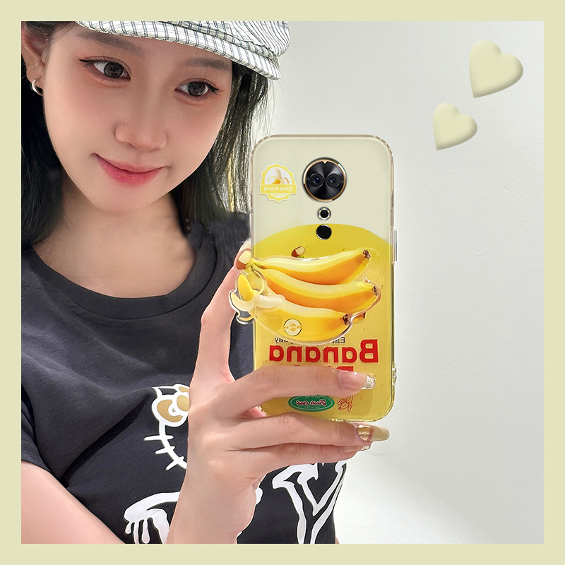ins风水果香蕉适用美图m8机壳m8s立体t8可旋转t8s支架t9个性v6透明硅胶全包防摔小众新款创意趣味可爱软壳女p