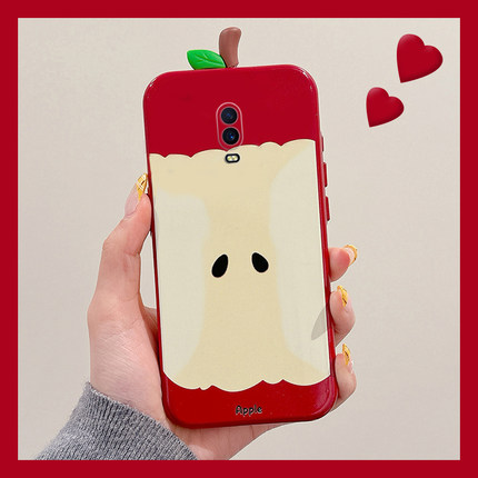 ins风红色苹果适用oppor17pro手机壳r15x梦境版k1立体r11splus水果r9plus可爱r17创意oppo液态0pp0硅胶新款软