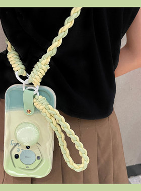 夏日渐变绿色适用华为mate60pro手机壳mata50e支架mete40e可背meta30epro斜挎20波浪纹por硅胶m60软壳m40韩系