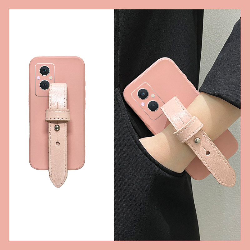 皮质手腕带适用oppoa1pro手机壳a2x立体a3简约粉色a5小众a7液态a8硅胶a31a9a11a32a53a59a97a96a55a58a57a92