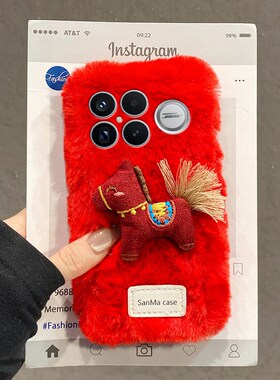 2026红色英文小马适用小米红米k90promax手机壳k80挂绳k70pro秋冬k60e至尊版k50新年turbo4软3/k40s/k30i/12x