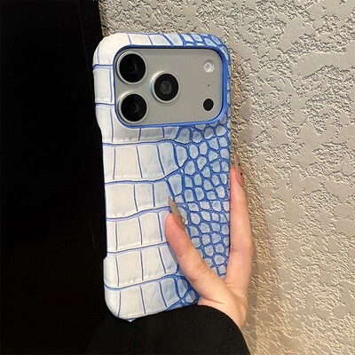 手机壳仿皮皮纹鳄鱼纹高级感小清