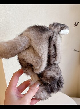 帽子兔子耳朵适用小米红米note15pro+手机壳noto14晕染13水墨12turbo+秋冬季11t卡通10毛绒9毛茸茸8硅胶7por