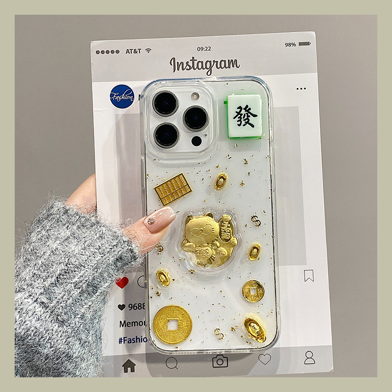 发财招财猫适用华为pura80pro+手机壳pura70ultra金箔p60por滴胶p50元宝p40铜钱p30算盘huawei卡通硅胶立体软