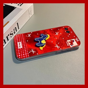 2026棋盘格刺绣小马适用三星zflip7fe手机壳zfold6立体zflip5红色w23flip新年3折叠屏zfold2硬w22 galaxy w21