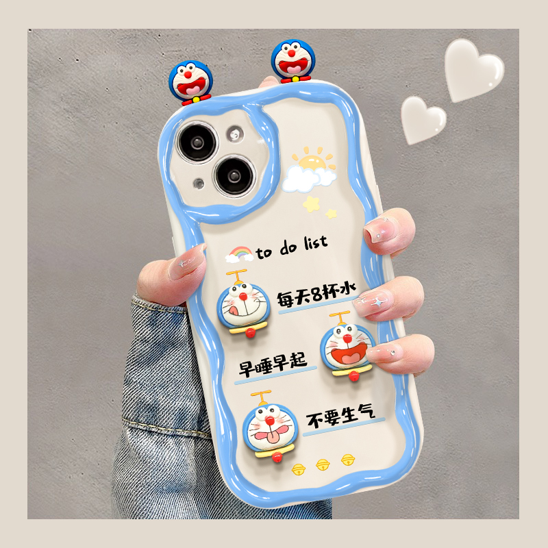奶油卡通立体哆啦A梦手机壳