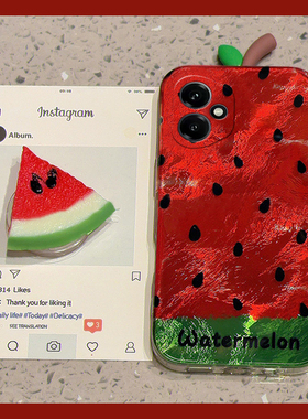 ins风红色西瓜适用华为荣耀400手机壳300pro+立体200lite支架100por水果90gt夏天80夏日70硅胶60se十v40i+软p