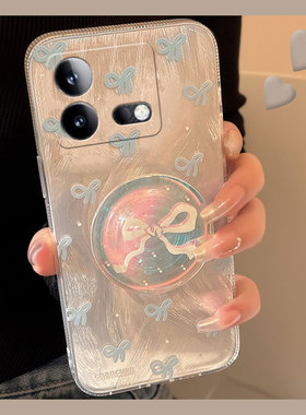 羽纱蝴蝶结适用vivoiqooneo9pro手机壳iqoneo8se超仙neo7竞速版5s活力版6se支架z1镭射855硅胶爱酷vivo新款女