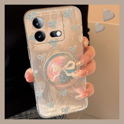 羽纱蝴蝶结适用vivoiqooneo9pro手机壳iqoneo8se超仙neo7竞速版5s活力版6se支架z1镭射855硅胶爱酷vivo新款女