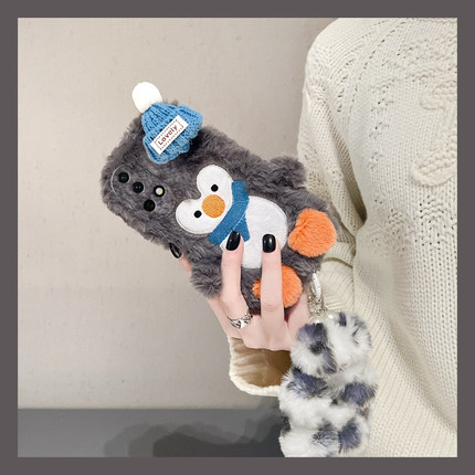 针织帽企鹅适用华为nova13pro手机壳novo12ultra毛球11挂链10z毛毛9se卡通8可爱7i硅胶6秋冬5i毛绒绒4e活力版