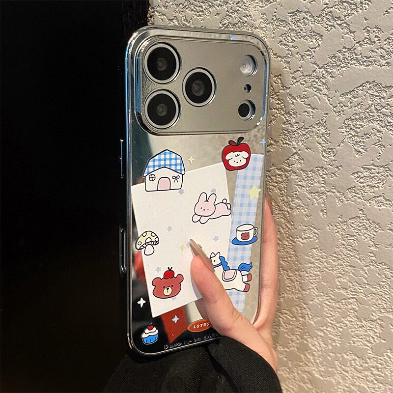 卡通小熊兔子适用小米红米turbo5max手机壳civi5pro镜子4镜面3木马2挂链13r亚克力12c木马10a电镀redmi新款软