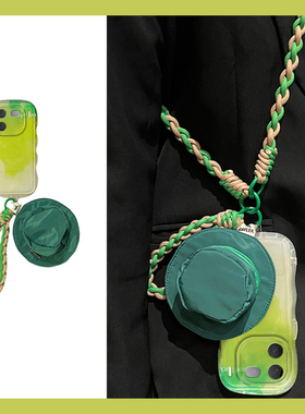 绿色晕染支架适用vivoiqooz9x手机壳z9turbo零钱包iqoo12斜挎11s可背z8x硅胶10pro软壳9清新8斜跨z7x清新z5x