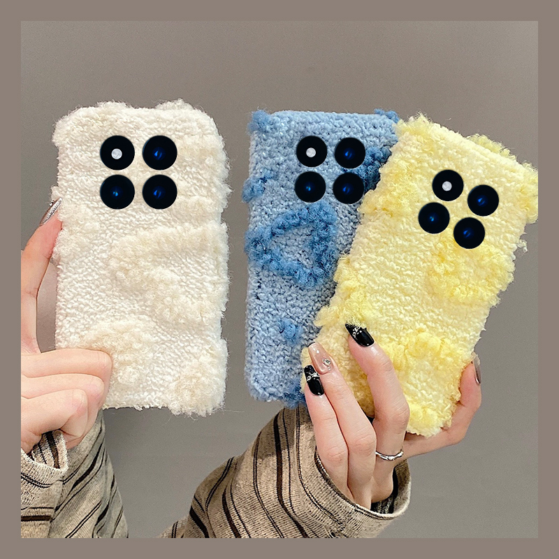 ins风满屏爱心适用小米红米note15pro+手机壳noto14韩系13毛茸茸12turbo+秋冬季11t简约10毛绒9硅胶8/7por软p