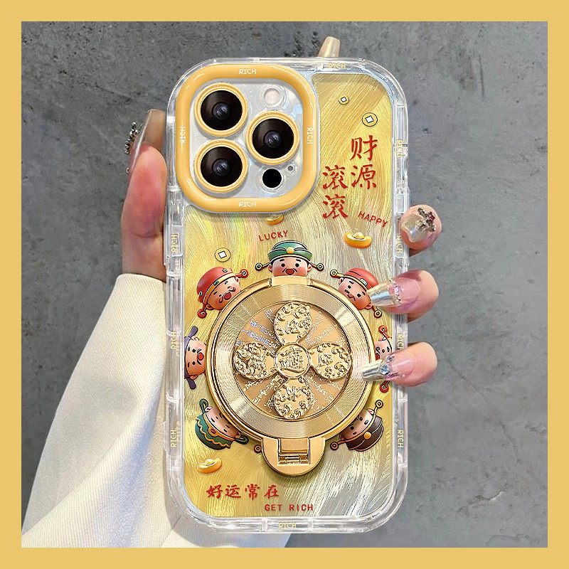 2026财神爷风生水起适用vivos50手机壳s30promini立体s20旋转s19支架s18e新年s17软s16e/s15/s12/s10/s9/vivo