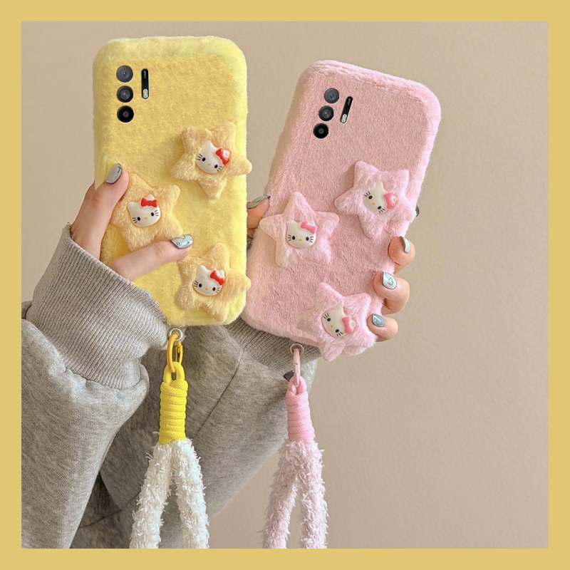呆萌星星kt猫适用oppoa3pro手机壳a2x立体a1尼龙绳a97秋冬季a96毛绒a95a93a91a72a58a57a52a32a11a9a31a8a5软