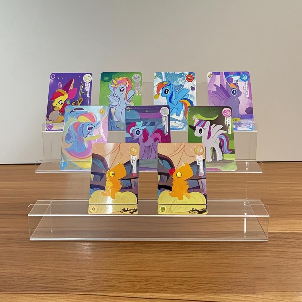 卡片小马宝莉徽章桌面吧唧谷子周边阶梯多层亚克力透明展示架