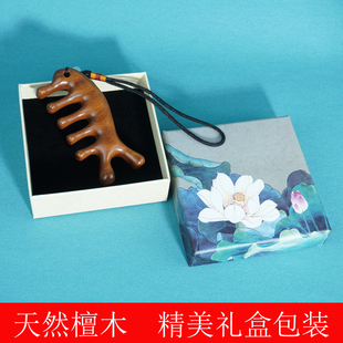 天然檀木梳子礼盒装按摩长辈母亲节礼物送老师实用开会伴手礼会议