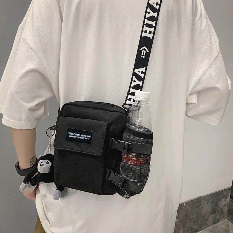 小挎包男士潮牌单肩包ins潮小包斜挎包女学生背包休闲个性手机包