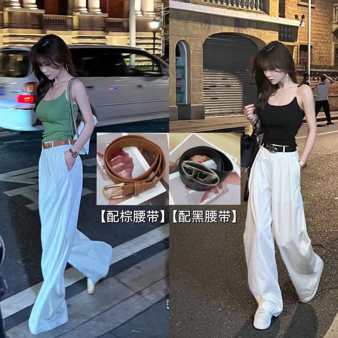 卡卡正品牛仔裤垂感天丝直筒裤