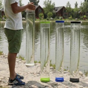 加厚大口鱼缸圆柱形鱼缸PC材质超高大调漂桶测漂器垂钓鱼缸渔具