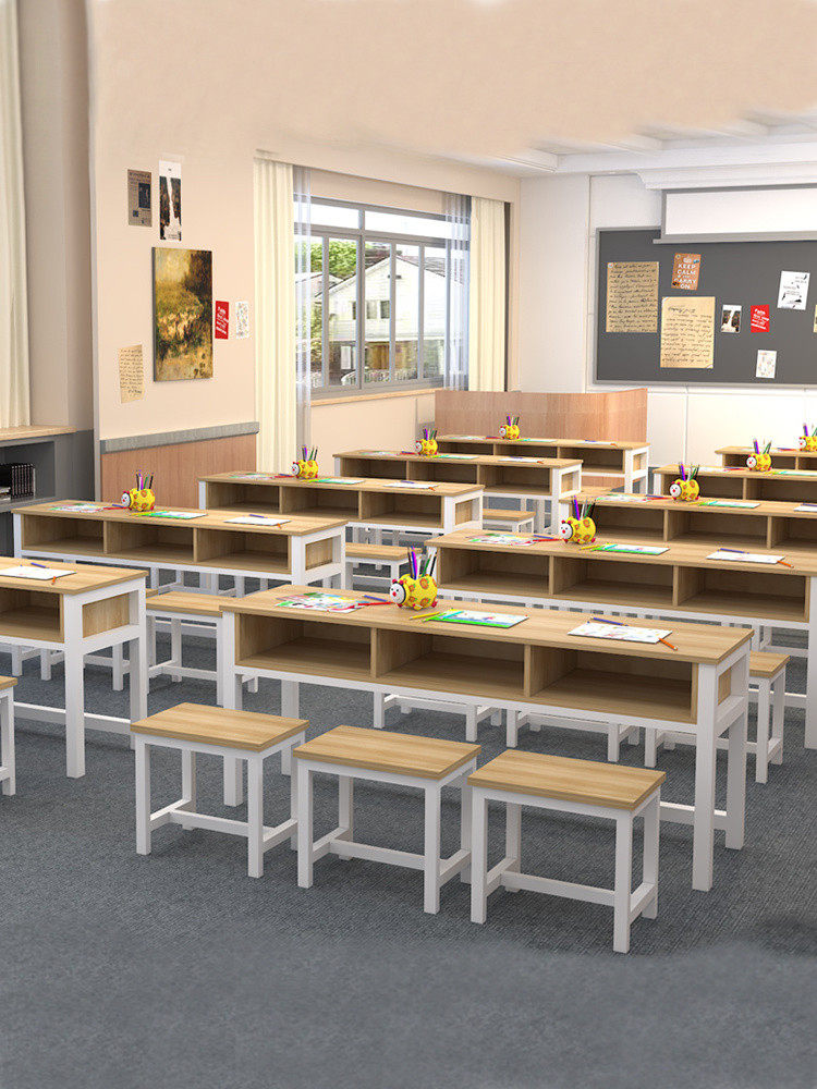 中小学生教室三人课桌椅培训桌辅导班补习桌学校机构会议培训桌椅