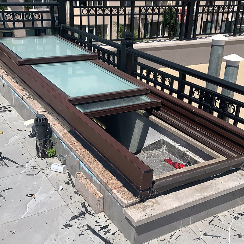 定制铝合金电动平移天窗智能电动天窗别墅地下室采光井阳光房天窗