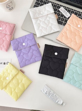 46271 绗缝夹棉卫生包收纳袋迷你随身便携式生理期卫生巾月事小包