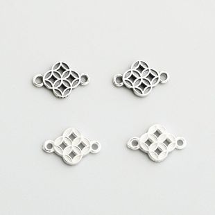 手链配件S925纯银泰银铜钱金钱DIY串珠挂件项链手牌编绳隔珠饰品
