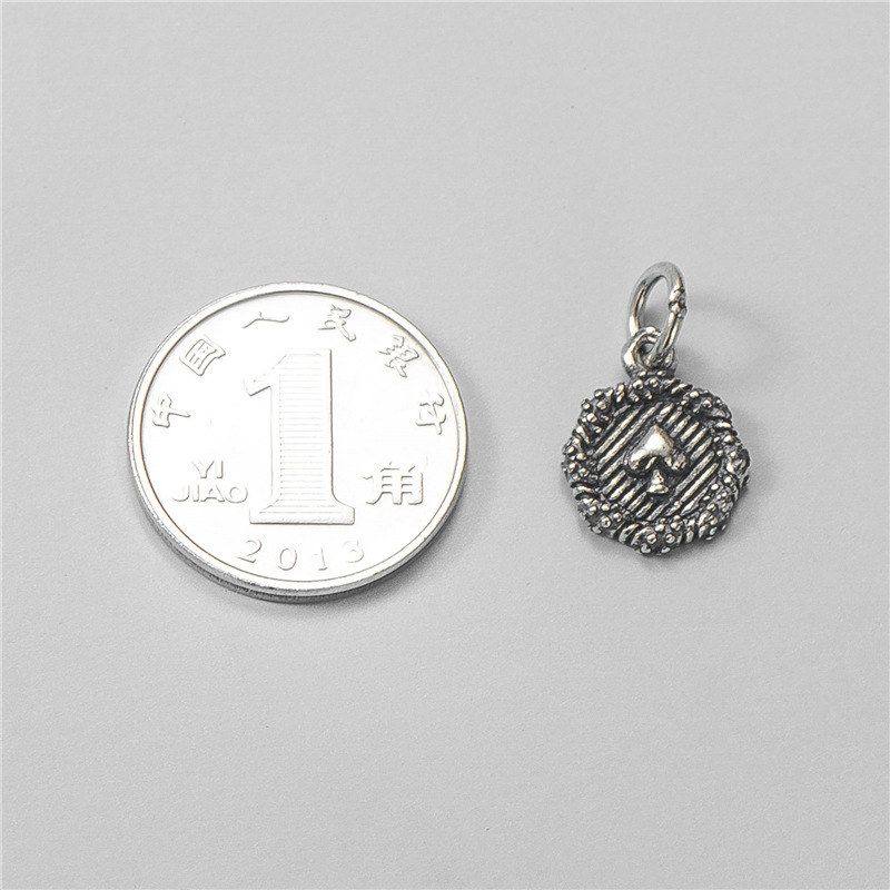 爱心s925纯银手工吊坠泰银手链挂件编绳扑克牌项链圆牌DIY配件,饰品/流行首饰/时尚饰品新,其他DIY饰品配件,淘宝优惠券,粉丝福利购,淘宝优惠卷