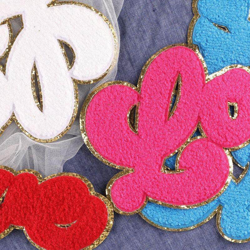 贴标刺绣绣毛巾雪尼尔服装辅料英文字母绣花布贴DIY电脑布标补丁