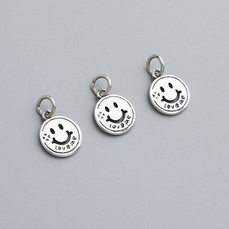 挂件S925串珠手链纯银笑脸配件吊坠me微笑DIY 饰品Love项链泰银,饰品/流行首饰/时尚饰品新,其他DIY饰品配件,淘宝优惠券,粉丝福利购,淘宝优惠卷