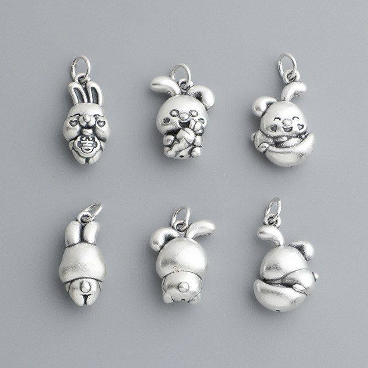 吊坠年足银银兔饰品兔子串珠兔挂件配件项链硬DIY生肖手链s9993D,饰品/流行首饰/时尚饰品新,其他DIY饰品配件,淘宝优惠券,粉丝福利购,淘宝优惠卷