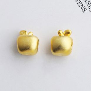 材料S999镀金饰品3D硬银手串散珠编绳手工足银隔珠平安DIY