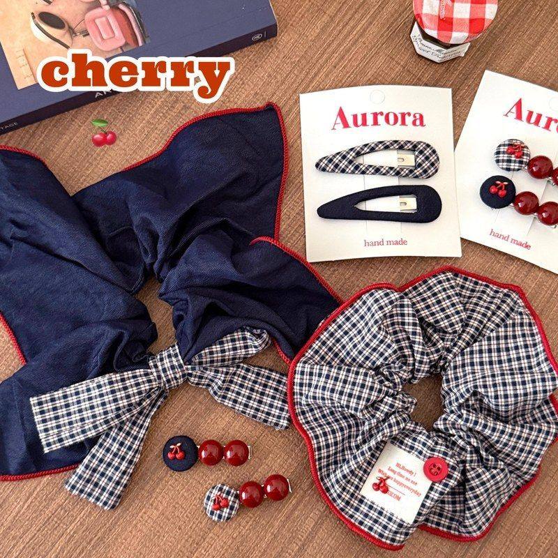 少女甜美发夹发圈格纹方巾大肠蝴蝶结复古深蓝色系百搭刘海圈边夹,饰品/流行首饰/时尚饰品新,发饰,淘宝优惠券,粉丝福利购,淘宝优惠卷